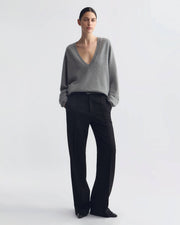 FERON CASHMERE SWEATER IN PEBBLE GREY HEATHER