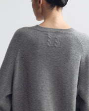 FERON CASHMERE SWEATER IN PEBBLE GREY HEATHER
