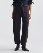 SHON WOOL PANT IN BROWN HERRINGBONE
