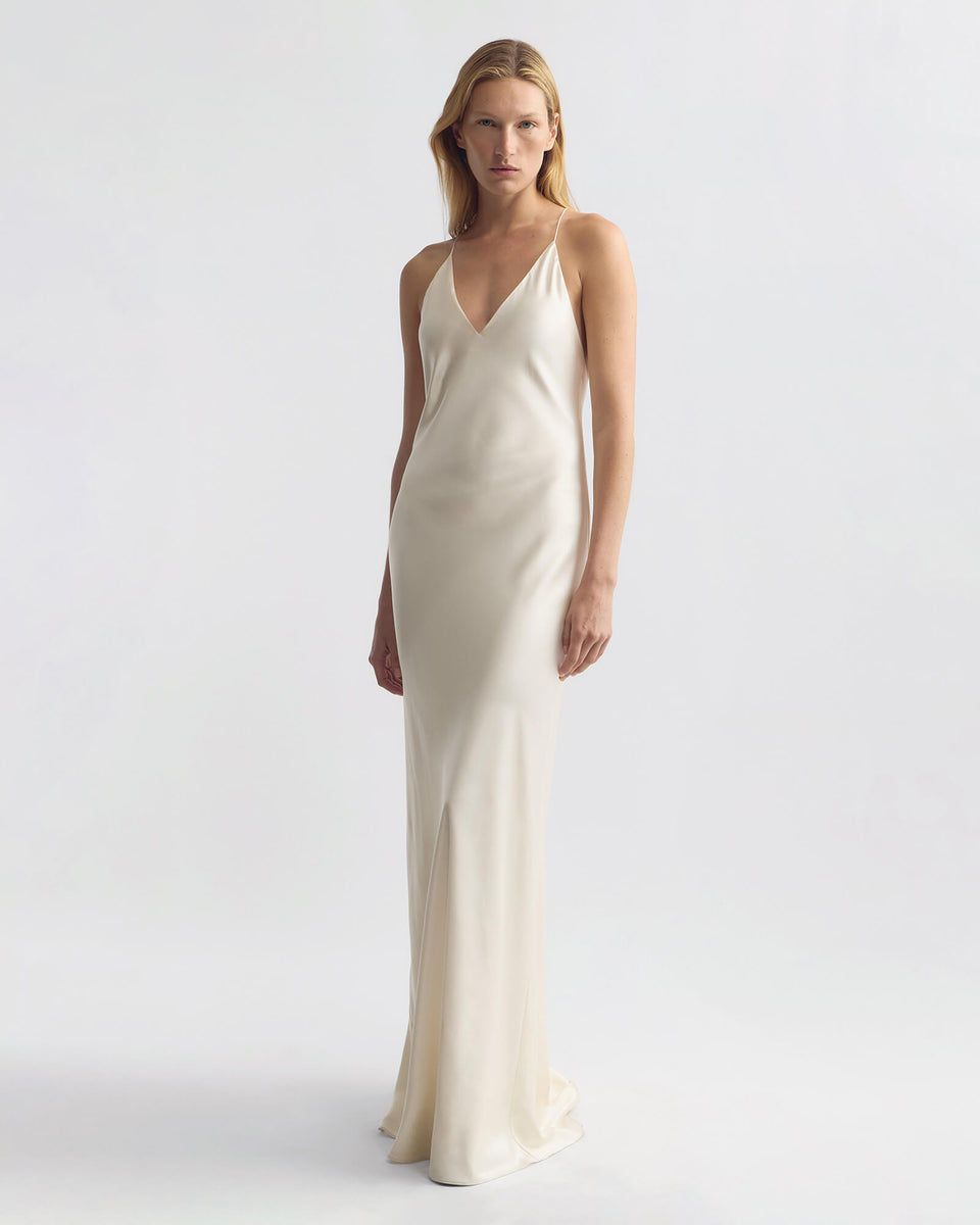 Nili Lotan Women's Ira Silk Gown Ivory, M
