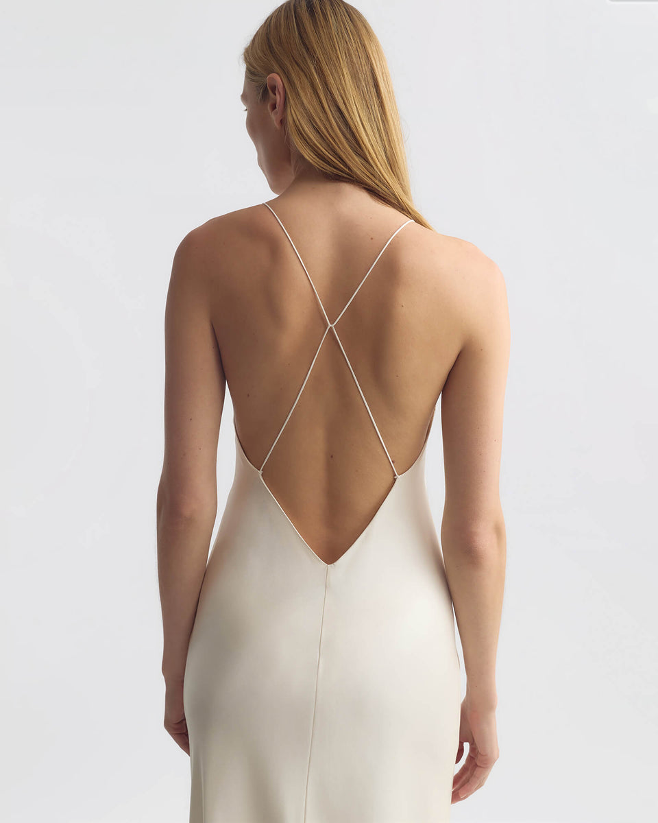 IRA SILK GOWN IN IVORY