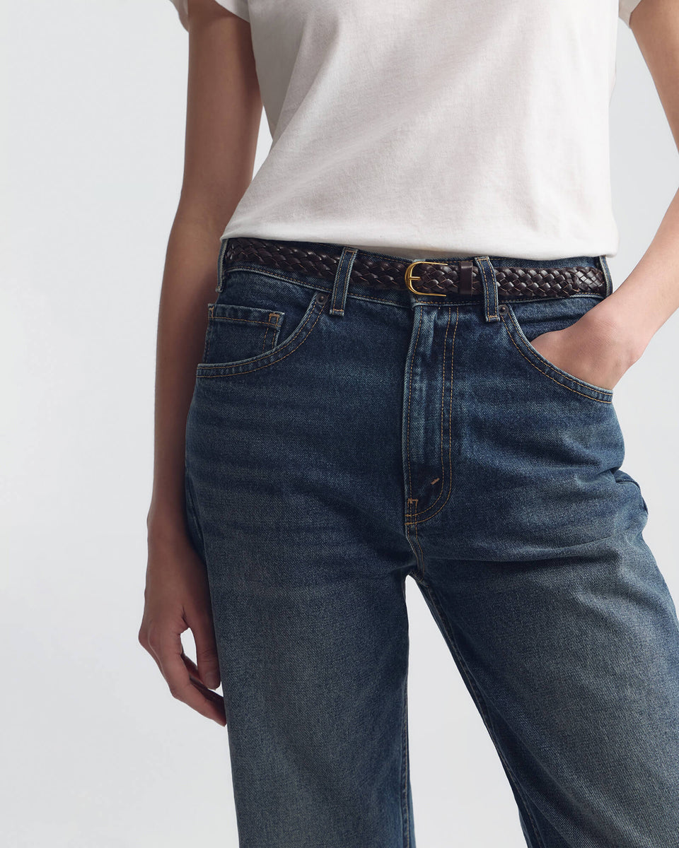 BRAIDED JANE BELT IN ESPRESSO