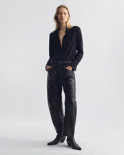 SHON LEATHER PANT IN MIDNIGHT