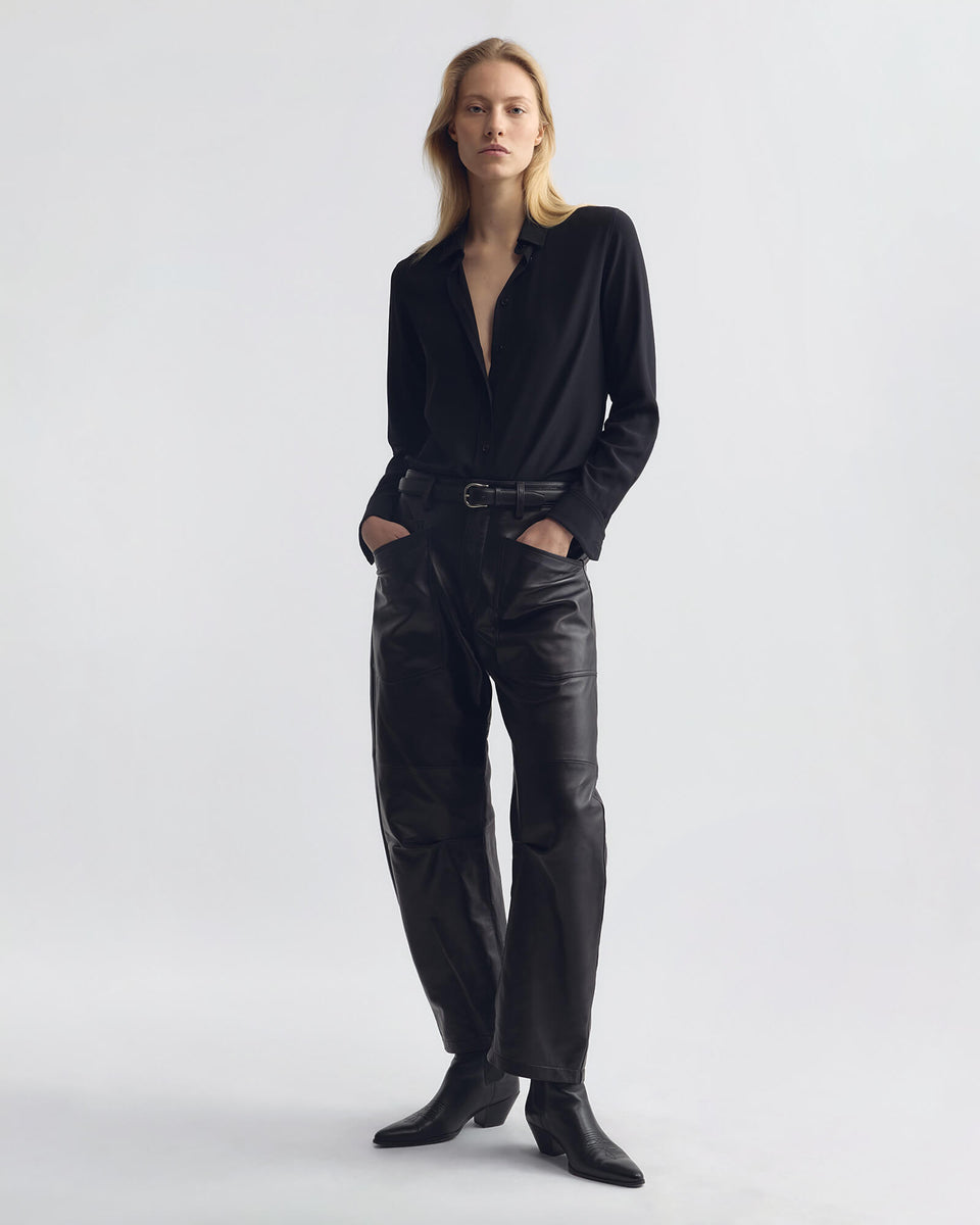 SHON LEATHER PANT IN MIDNIGHT
