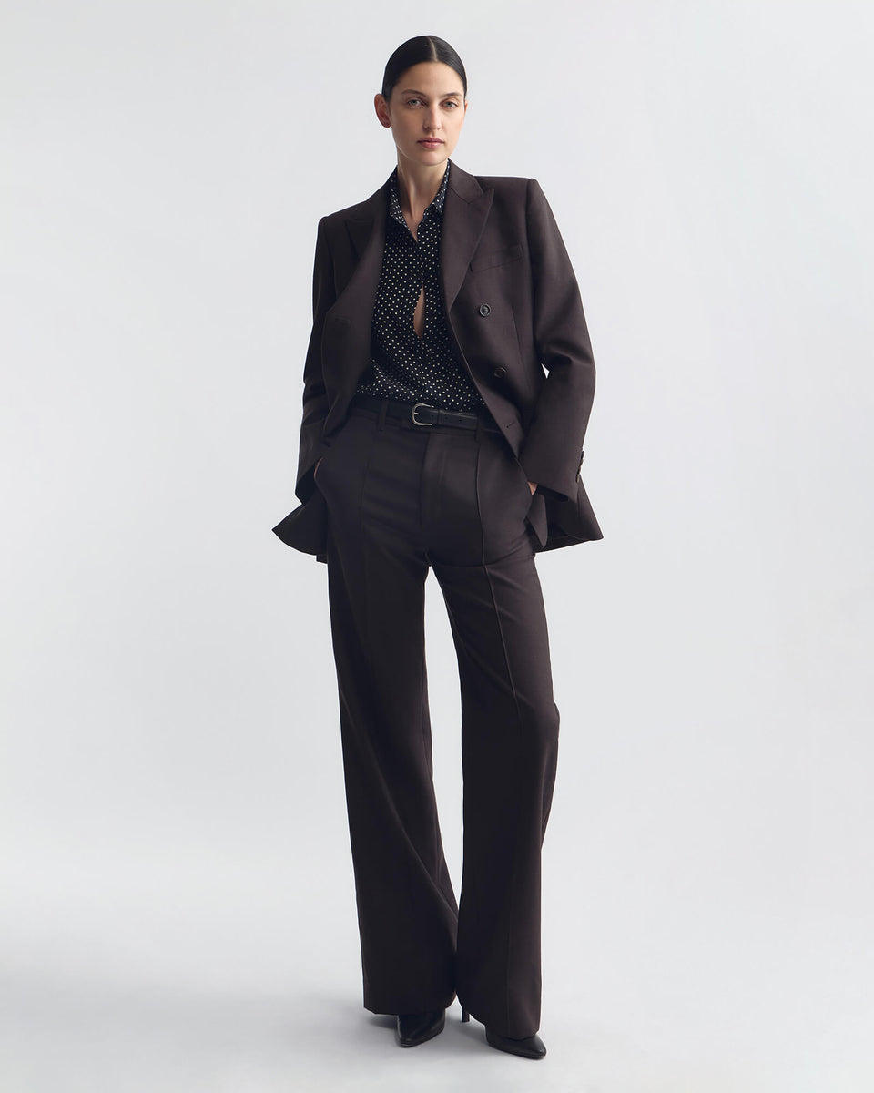 GAIA SILK SHIRT IN OBSIDIAN / IVORY POLKA DOT