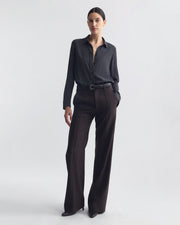 GAIA SILK SHIRT IN OBSIDIAN / IVORY POLKA DOT