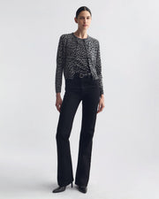 NESSA SWEATER TANK IN PEBBLE GREY HEATHER/BLACK CHEETAH