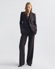 NOAH WOOL JACKET IN BROWN HERRINGBONE