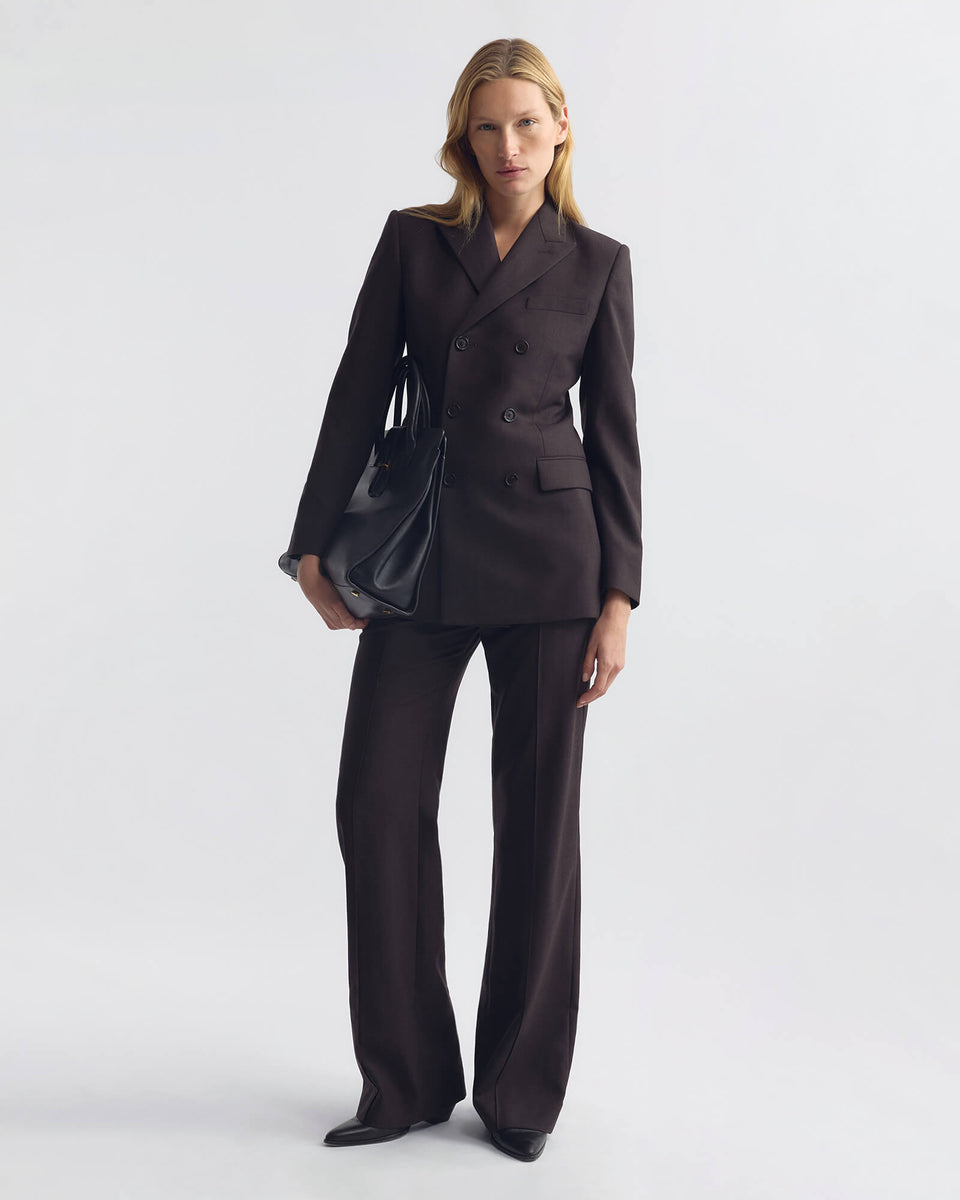 NOAH WOOL JACKET IN BROWN HERRINGBONE