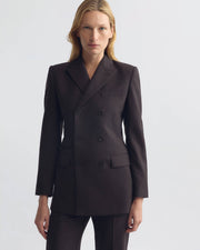 NOAH WOOL JACKET IN BROWN HERRINGBONE