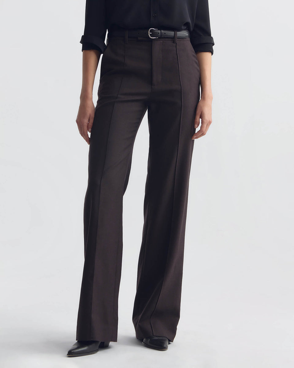 ETOILE WOOL PANT IN BROWN HERRINGBONE