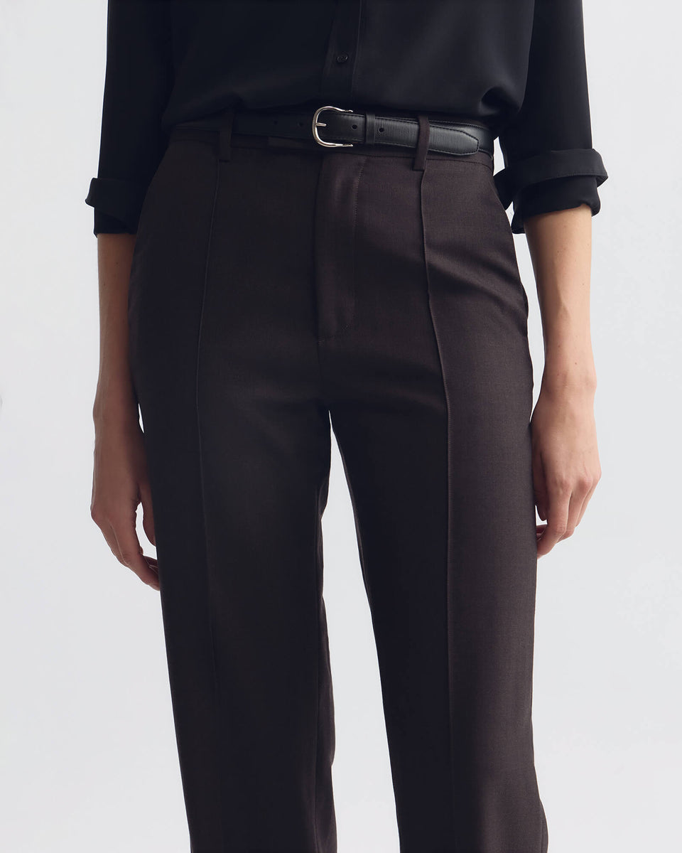 ETOILE WOOL PANT IN BROWN HERRINGBONE