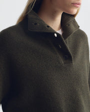 RENATA WOOL SWEATER IN DARK PINE MELANGE