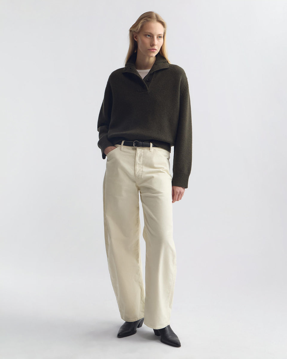 RENATA WOOL SWEATER IN DARK PINE MELANGE