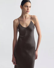 CAMI SILK GOWN IN SAGE GREY