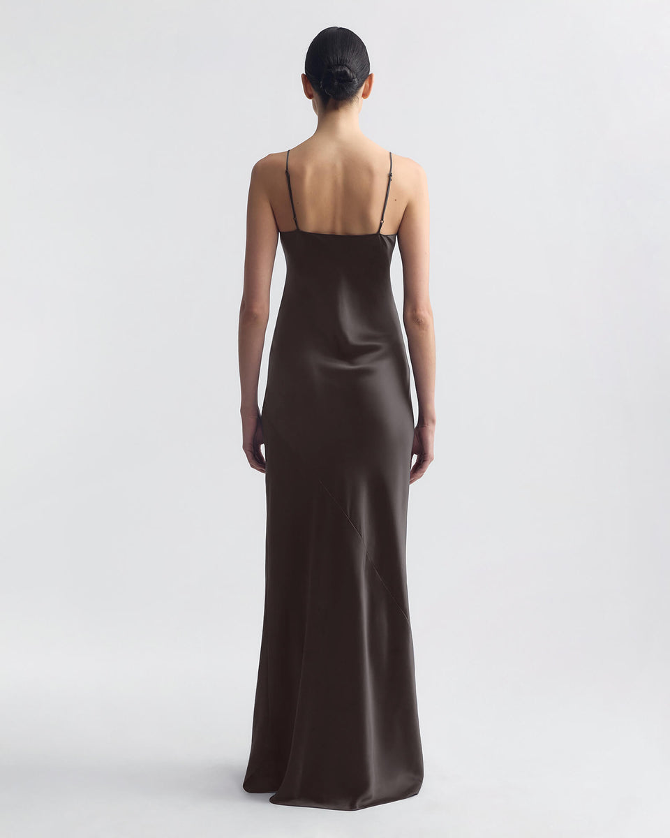 CAMI SILK GOWN IN SAGE GREY