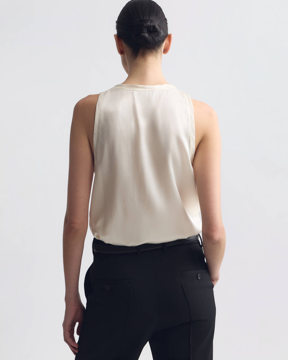 MOKA SILK TANK IN IVORY
