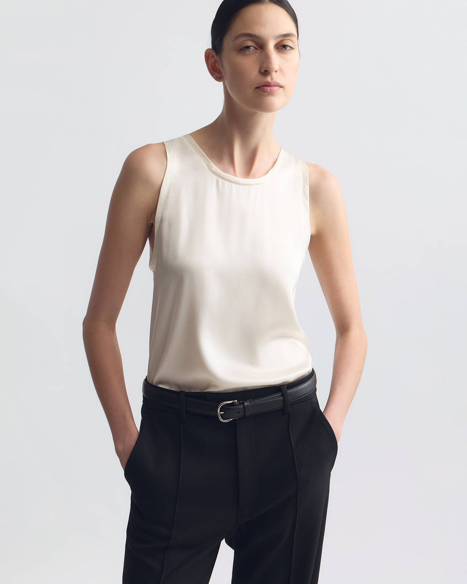 MOKA SILK TANK IN IVORY