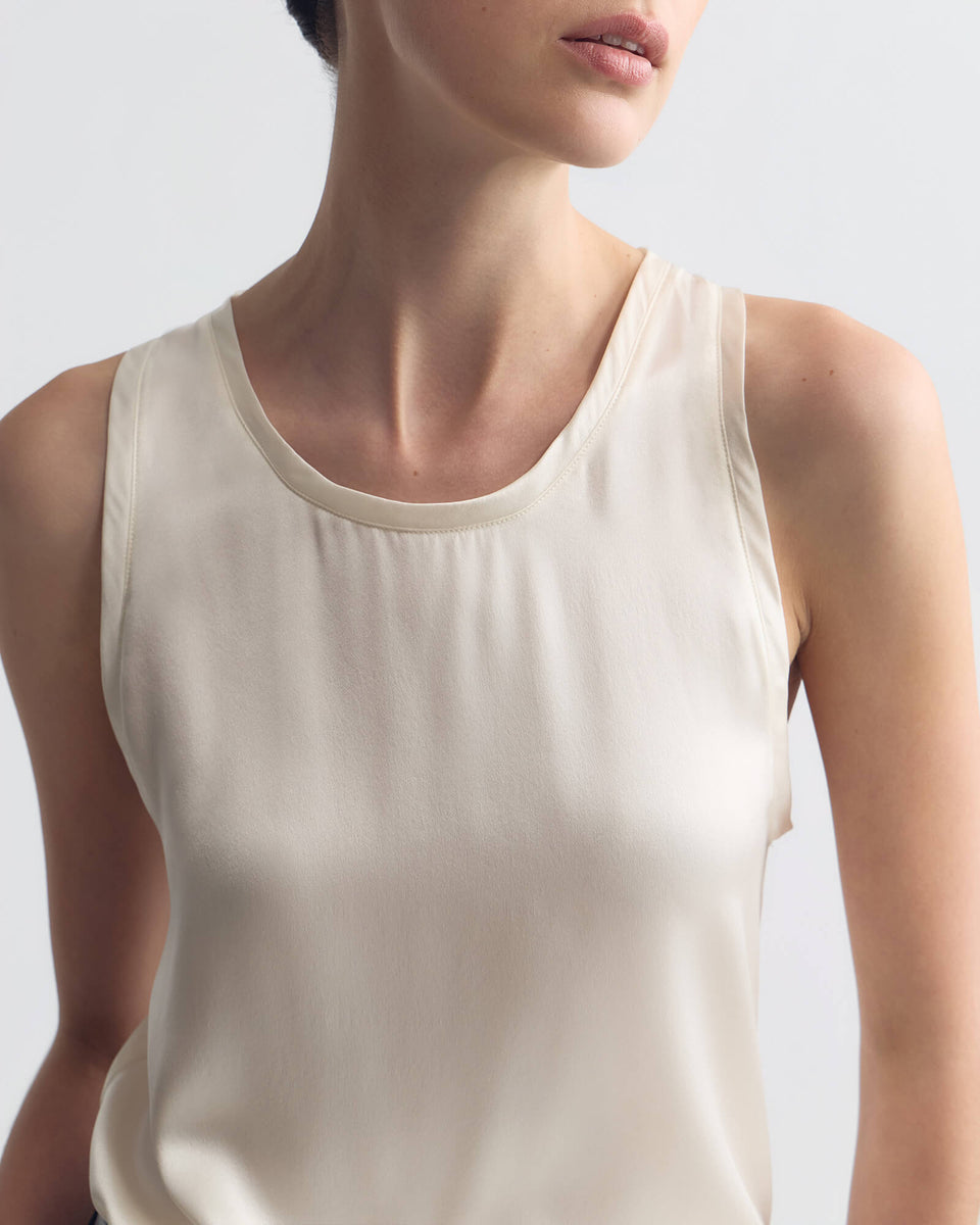 MOKA SILK TANK IN IVORY