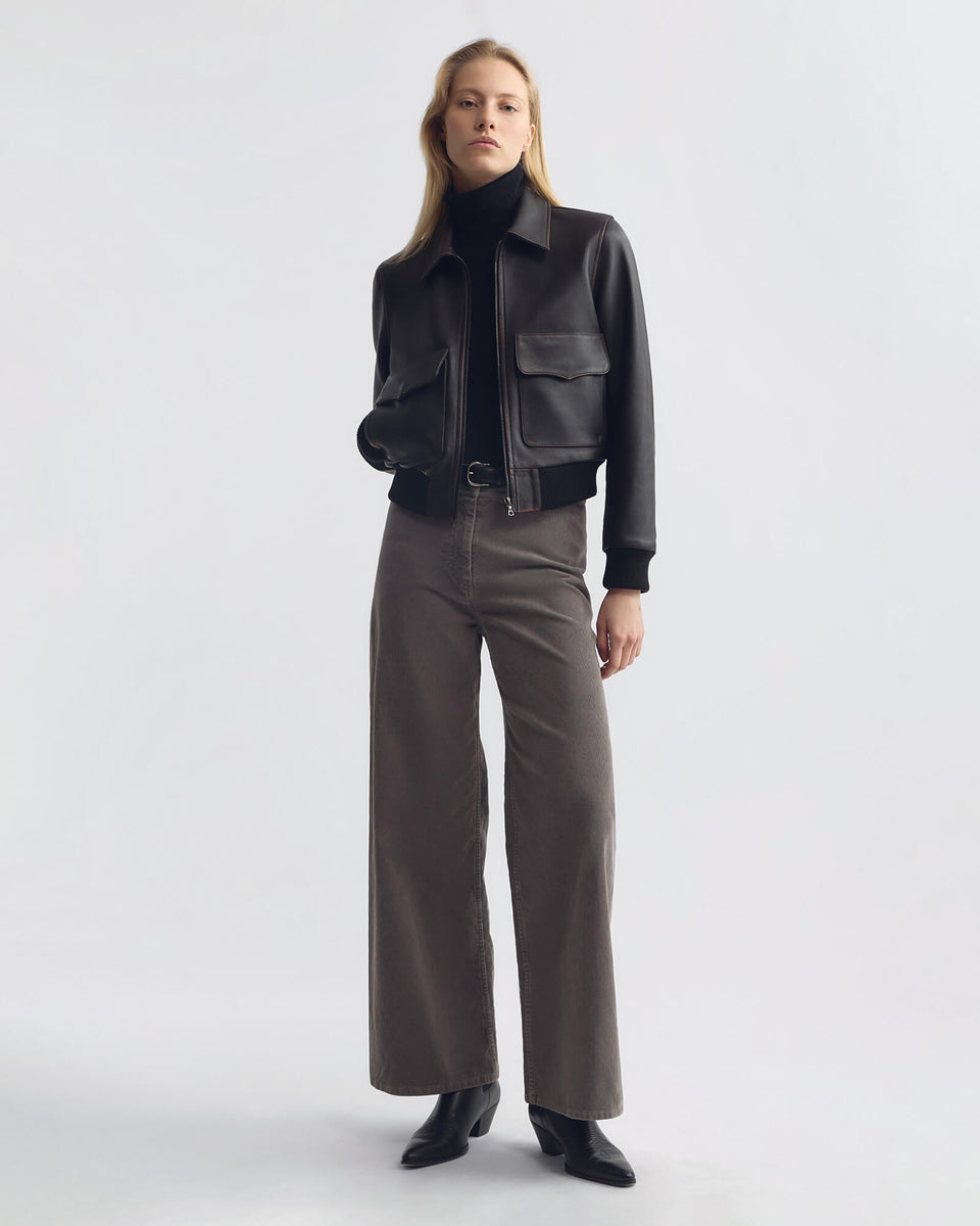 MEGAN CORDUROY PANT IN SAGE GREY