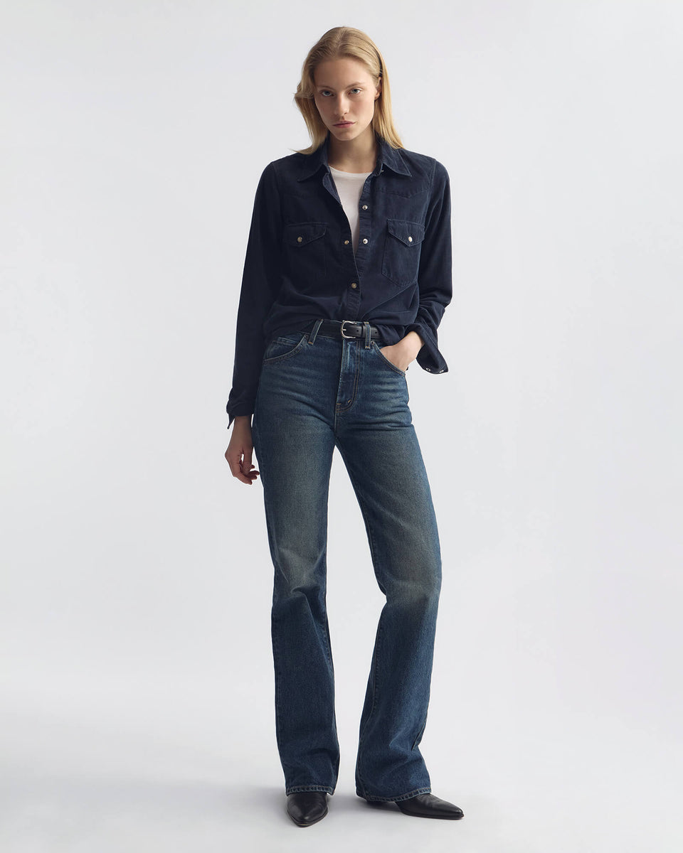 TRAVIS CORDUROY SHIRT IN DUSK NAVY