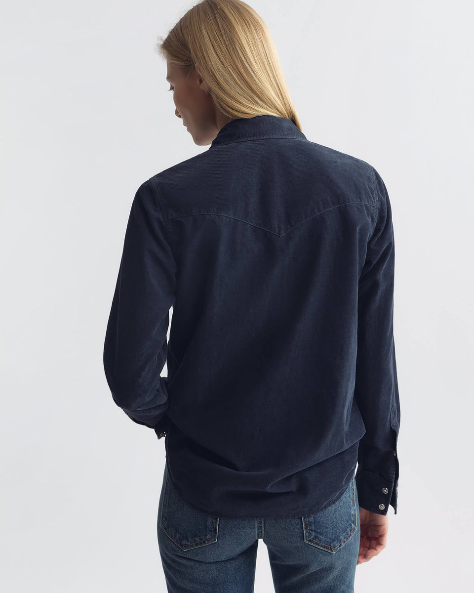 TRAVIS CORDUROY SHIRT IN DUSK NAVY