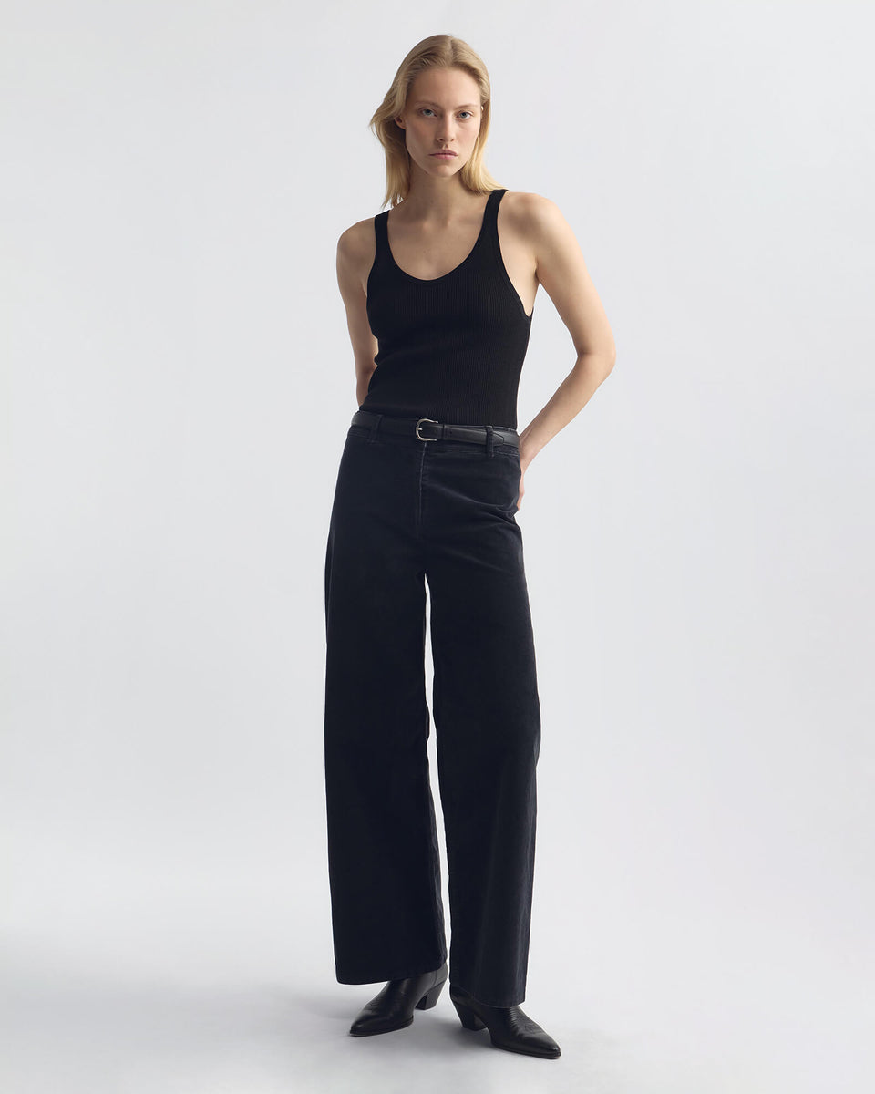 MEGAN CORDUROY PANT IN DARK CHARCOAL