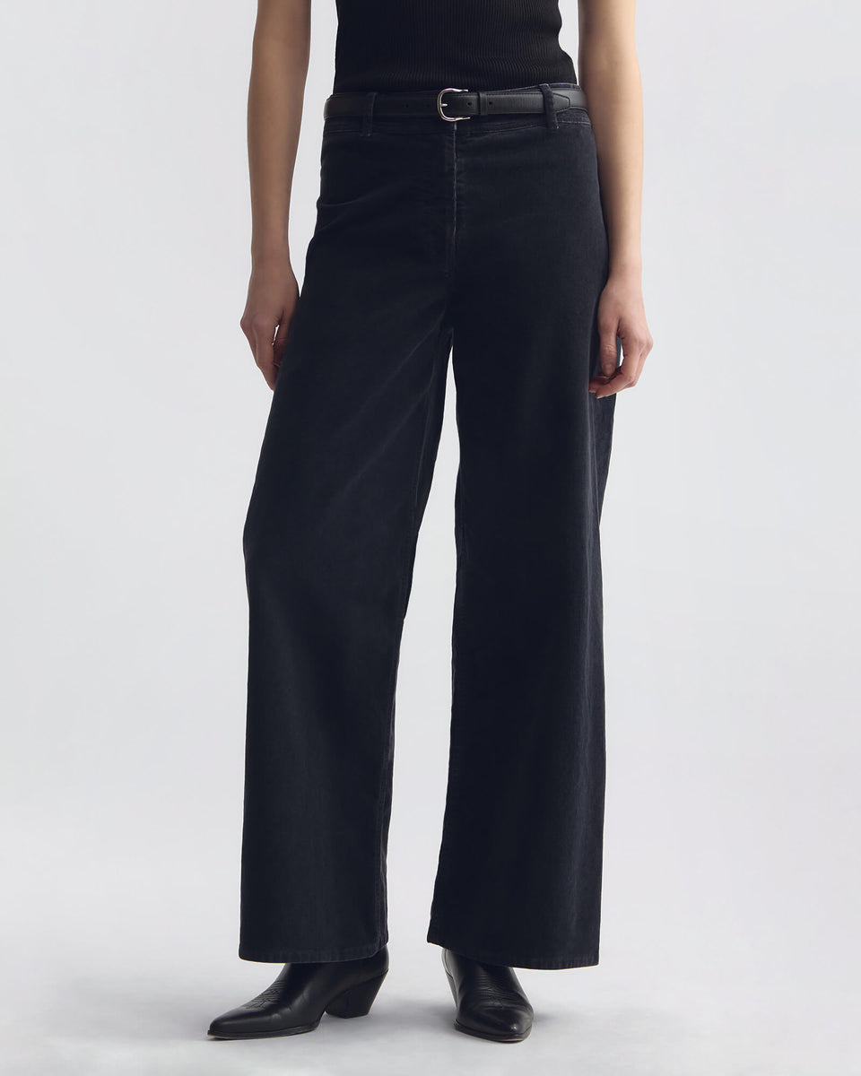 MEGAN CORDUROY PANT IN DARK CHARCOAL