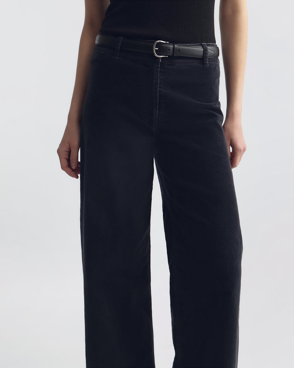 MEGAN CORDUROY PANT IN DARK CHARCOAL