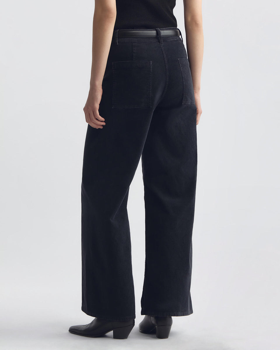 MEGAN CORDUROY PANT IN DARK CHARCOAL