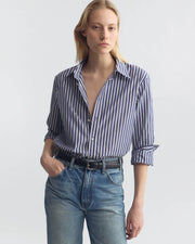 RAPHAEL CLASSIC SHIRT IN MIDNIGHT/WHITE STRIPE