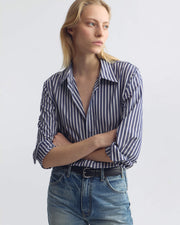 RAPHAEL CLASSIC SHIRT IN MIDNIGHT/WHITE STRIPE