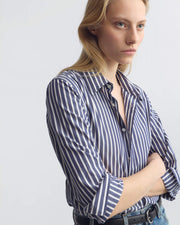 RAPHAEL CLASSIC SHIRT IN MIDNIGHT/WHITE STRIPE