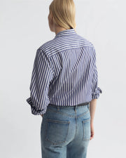 RAPHAEL CLASSIC SHIRT IN MIDNIGHT/WHITE STRIPE