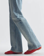 LEATHER BALLET FLAT IN RED