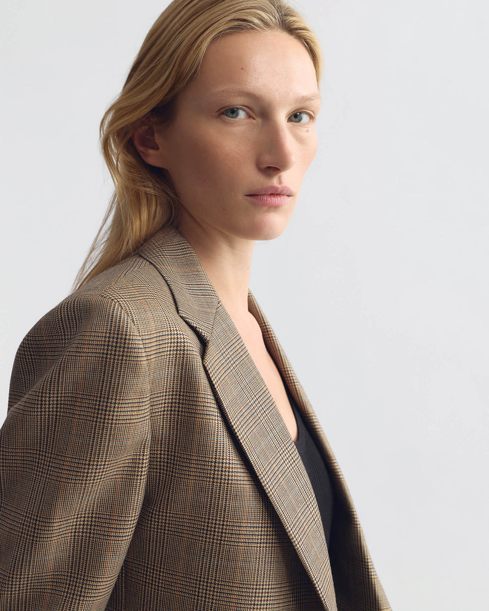 SWAN WOOL JACKET IN GLEN TAN