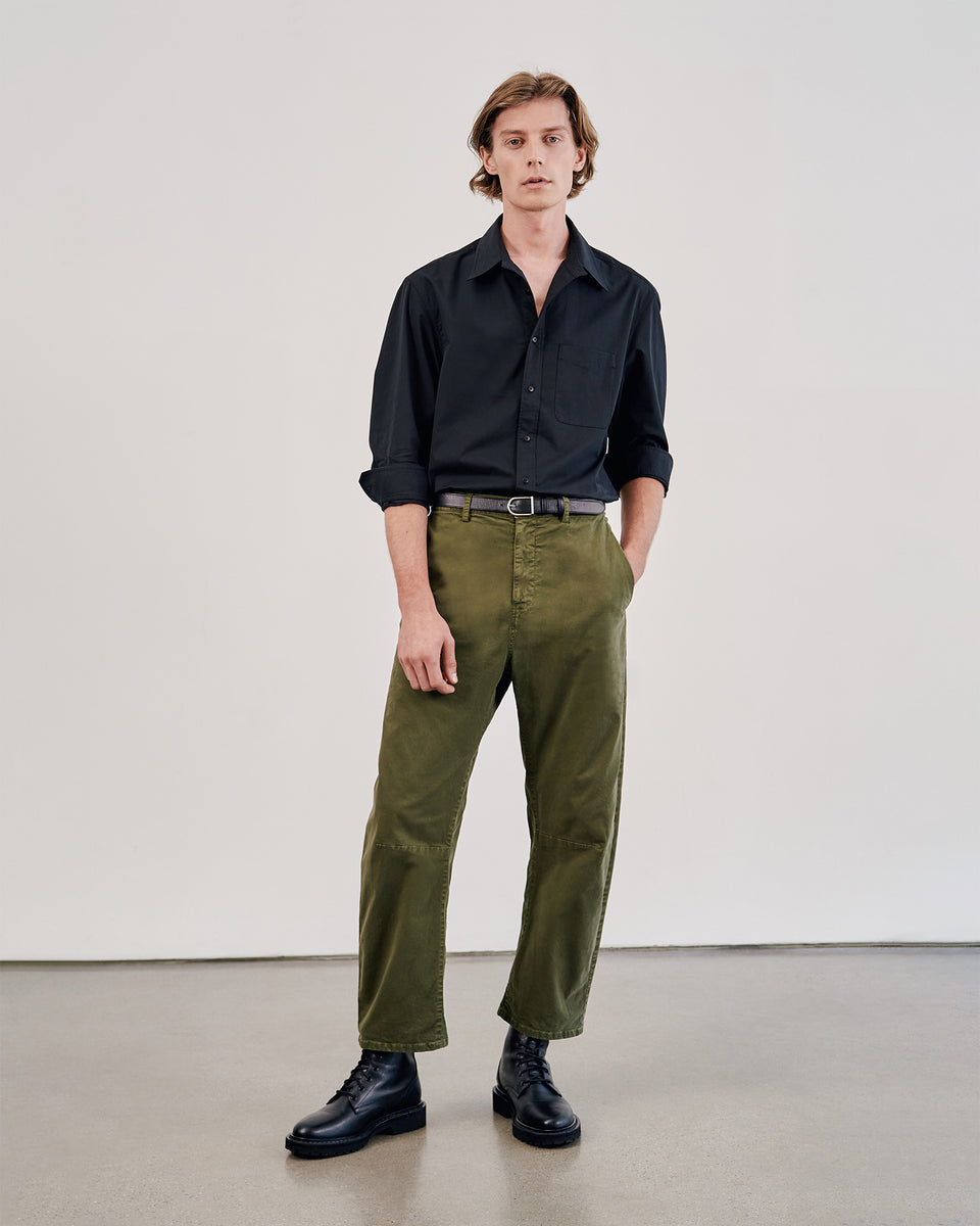 CARPENTER COTTON PANT IN OLIVE GREEN