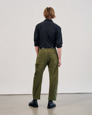 CARPENTER COTTON PANT IN OLIVE GREEN