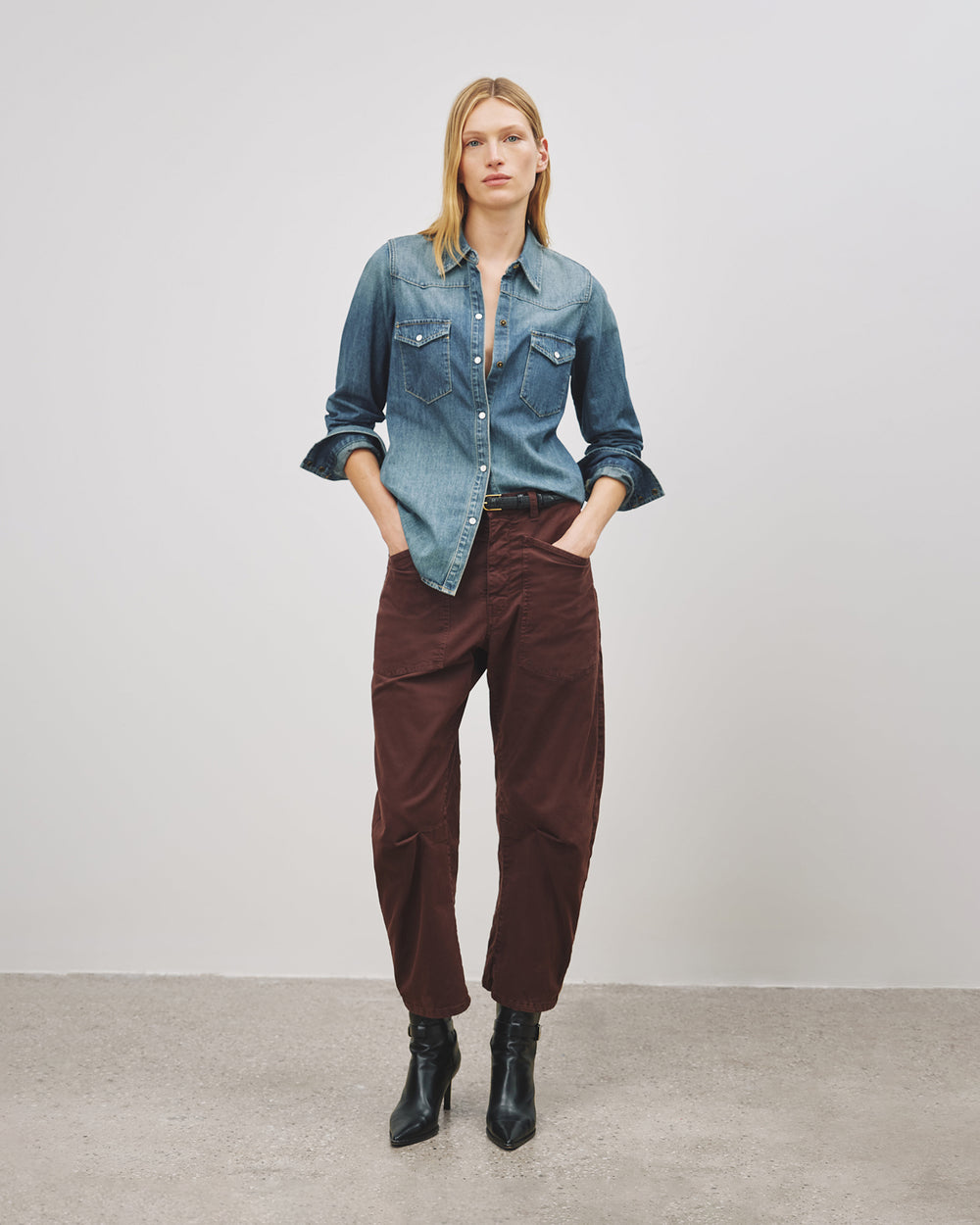 SHON PANT IN MERLOT