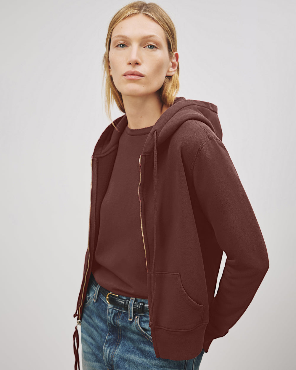 CALLIE HOODIE IN MERLOT