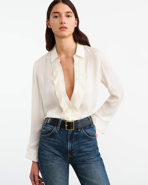 DANIKA SILK SHIRT IN IVORY