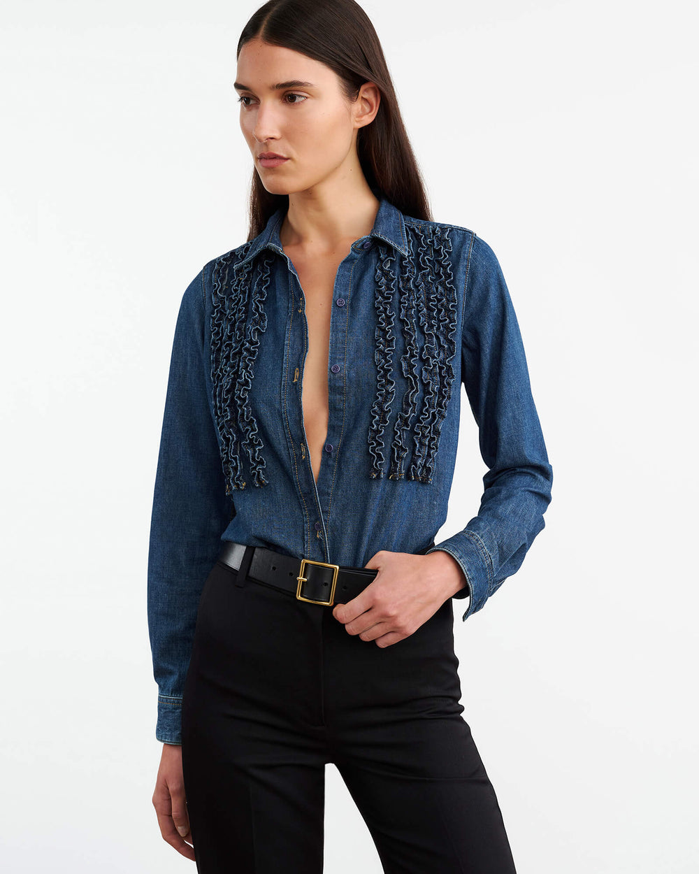 LEXA DENIM SHIRT IN CLASSIC WASH