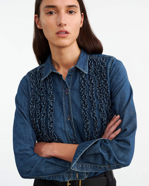 LEXA DENIM SHIRT IN CLASSIC WASH