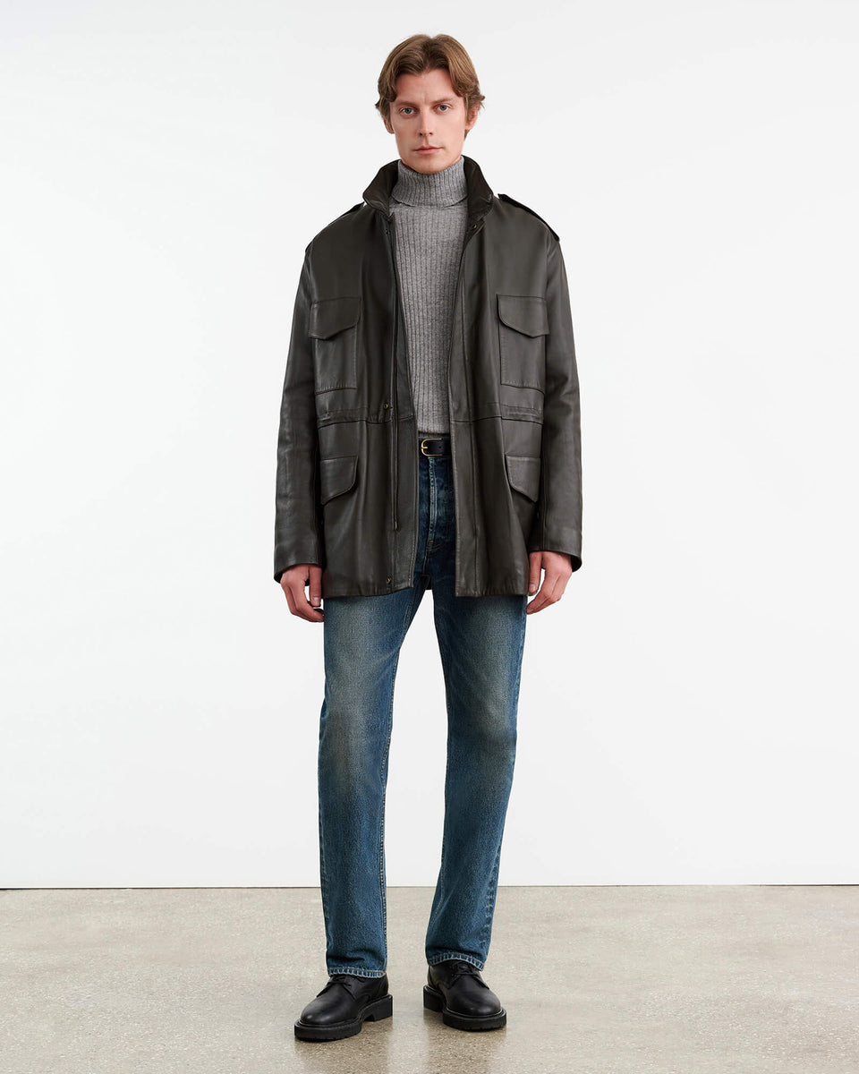 COLE CASHMERE TURTLENECK SWEATER IN HEATHER GREY