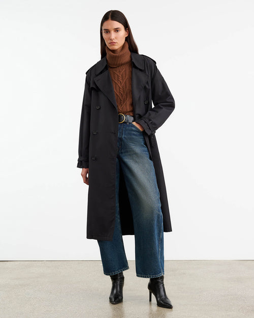 GIGI CASHMERE TURTLENECK SWEATER IN COFFEE