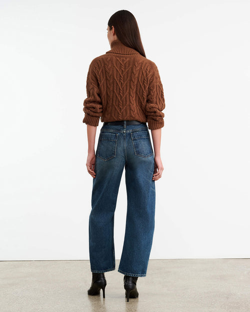 GIGI CASHMERE TURTLENECK SWEATER IN COFFEE