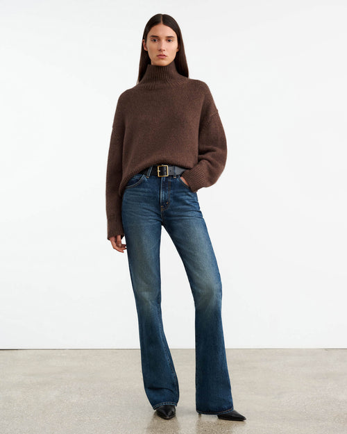 TABITHA CASHMERE SWEATER IN REDWOOD MELANGE