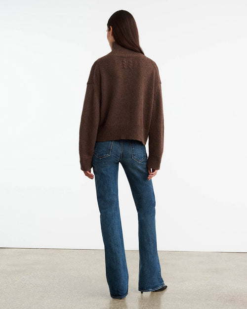 TABITHA CASHMERE SWEATER IN REDWOOD MELANGE