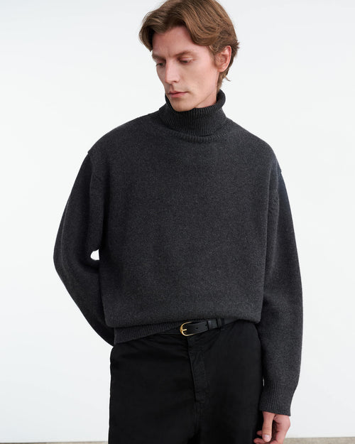 VINTON SWEATER IN DARK CHARCOAL MELANGE