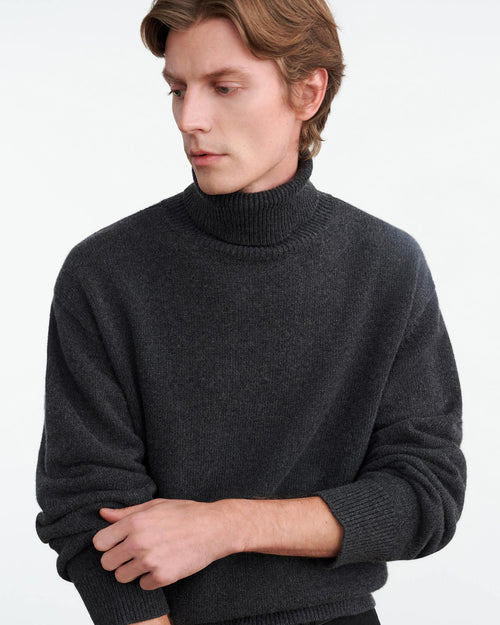 VINTON SWEATER IN DARK CHARCOAL MELANGE
